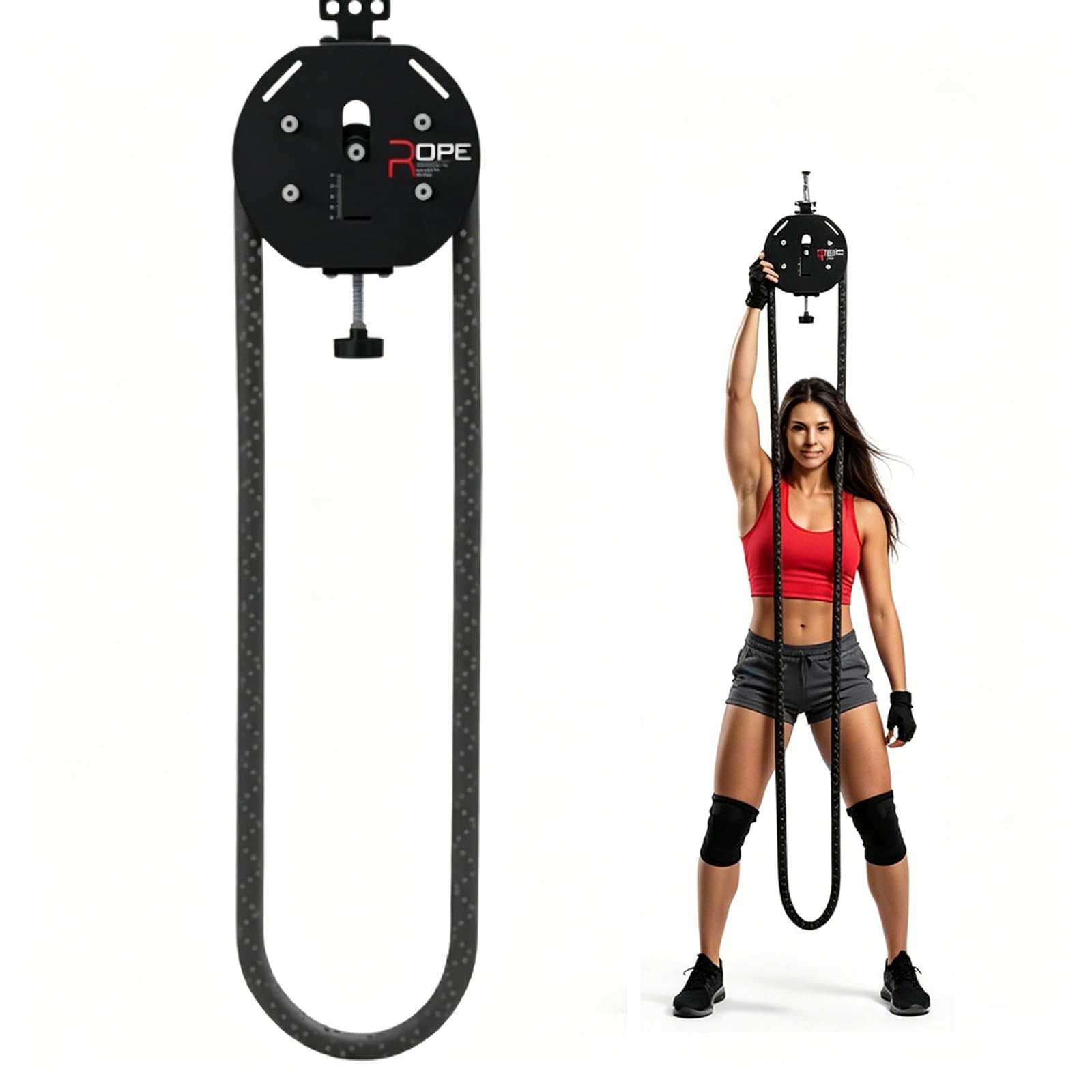 MINHUIJIHUI Multi-Functional Cable Pulley System, Lightweight Pull Rope Fitness Machine, with Wear-Substantial Rope, Adjustable Resistance (0-30kg) for Upper Body, Core Training