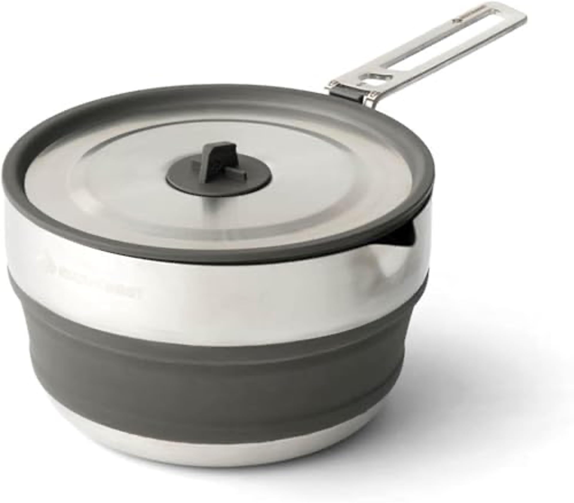 SEA TO SUMMIT - Detour Pouring Pot 1,8L - Zusammenfaltbarer Campingtopf - 1 bis 2 Personen - Mit Ausguss - Gas & Induktion - BPA-frei - Camping-Kochgeschirr aus Silikon & Edelstahl - 474 g