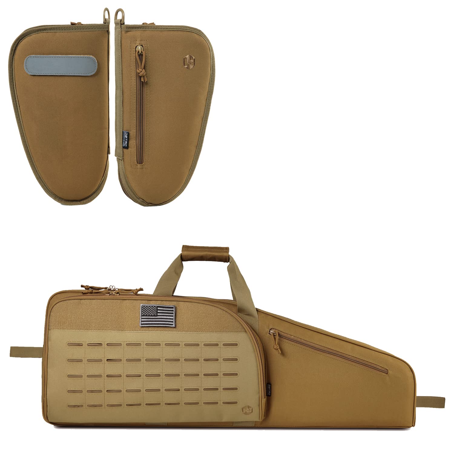 DBTAC Single Padded Pistol Bag Large + Single Rifle Bag 35" (Brown)