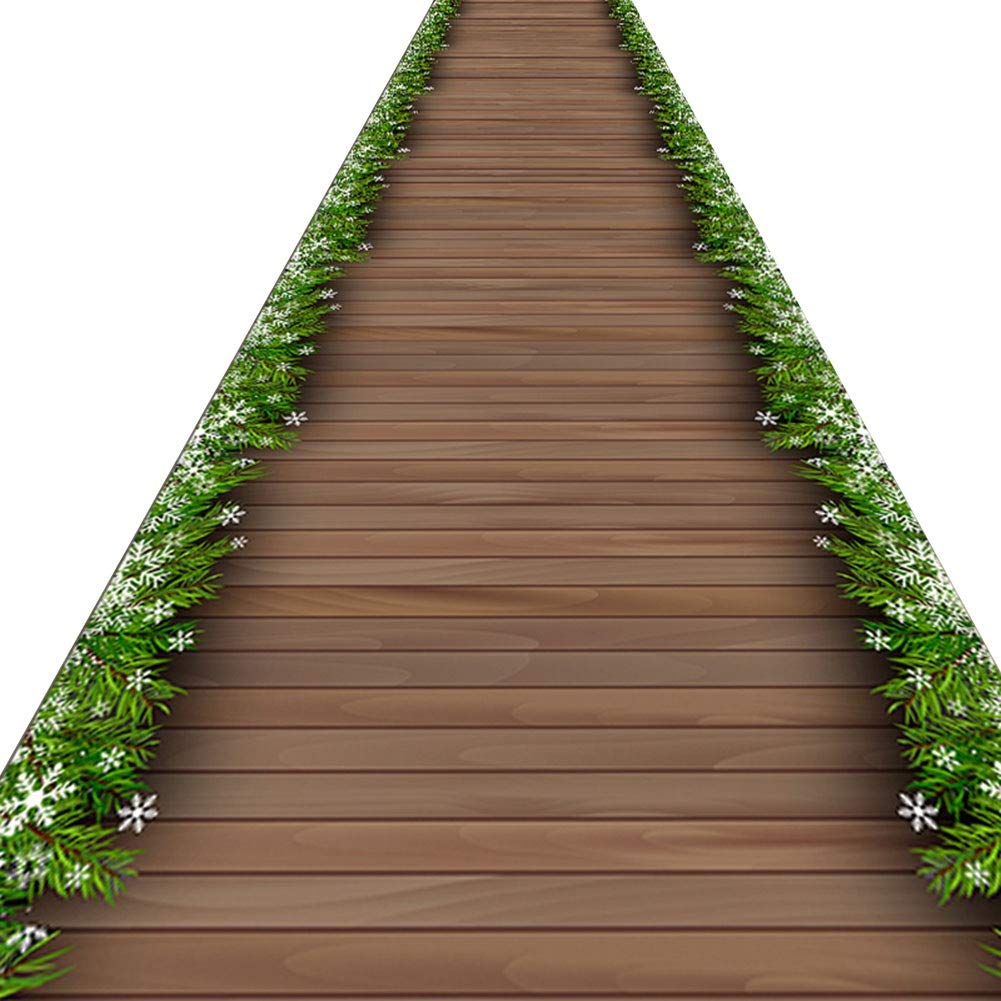 Alfombra de pasillo entrada hogar con diseño de madera lavable