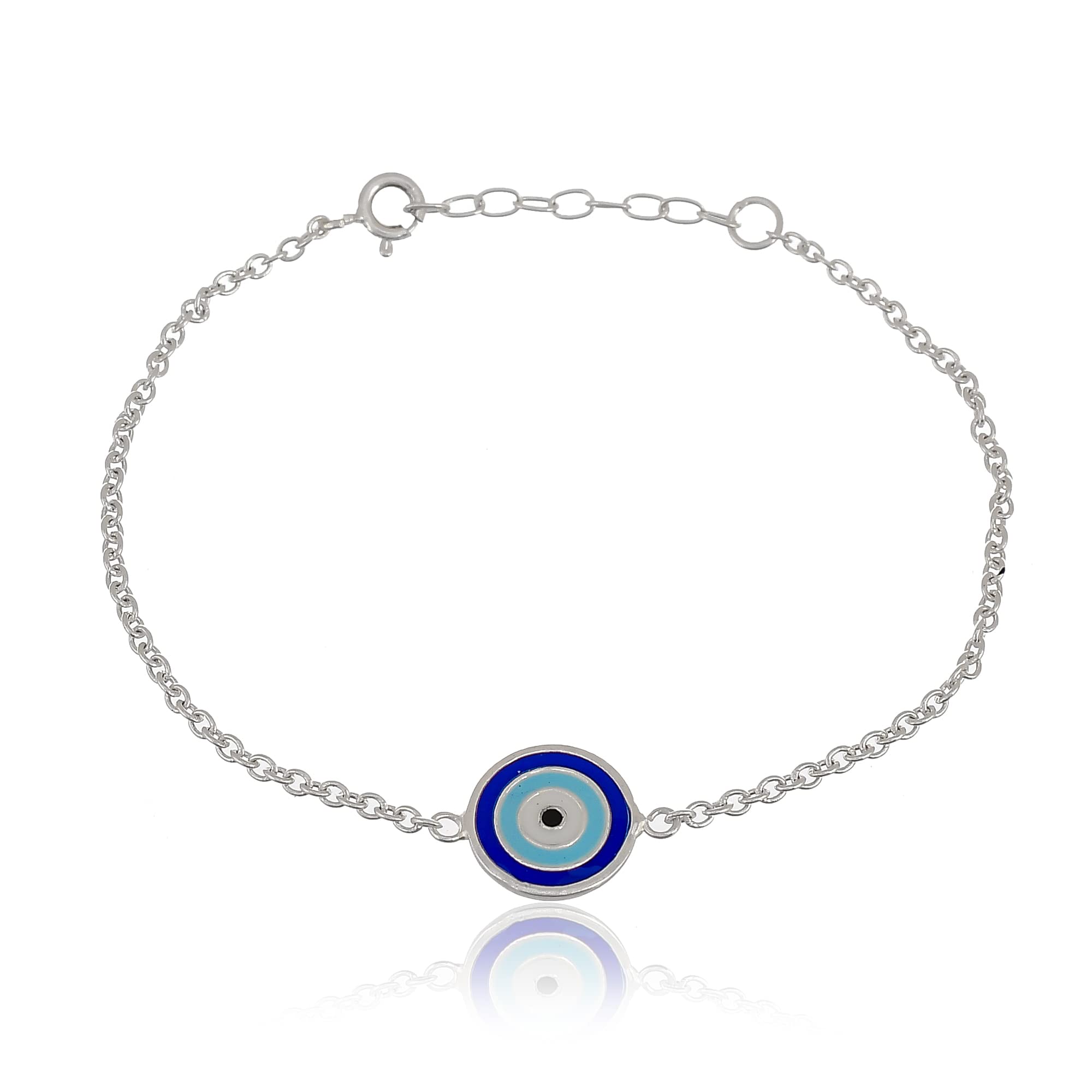 NEMICHAND JEWELS Pure 925 Sterling Silver Nazariya Enamel Evil Eye Bracelet for Women & Girls (B09PLP8FT1) Amazon Price History, Amazon Price Tracker