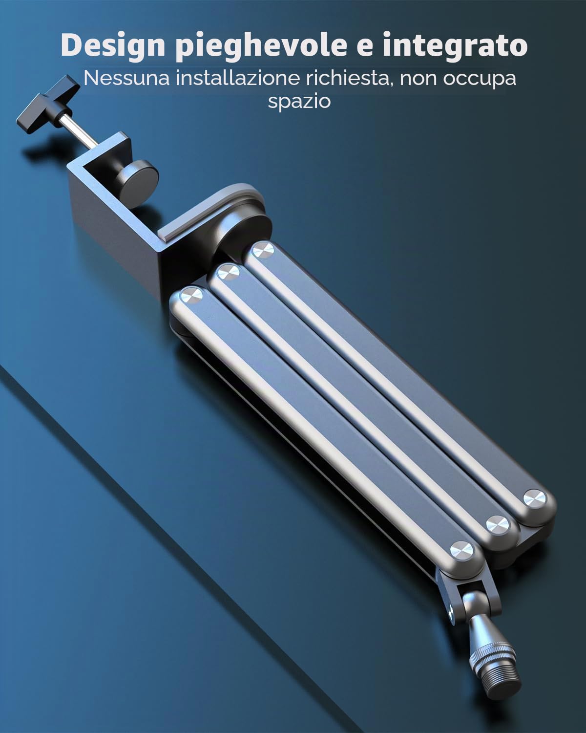 FULAIM Braccio per microfono in alluminio compatibile con RODE, supporto per microfono regolabile per Shure, microfono arm con adattatore da 3/8" - 5/8" per Game Streaming Podcast Interview (Grigio)
