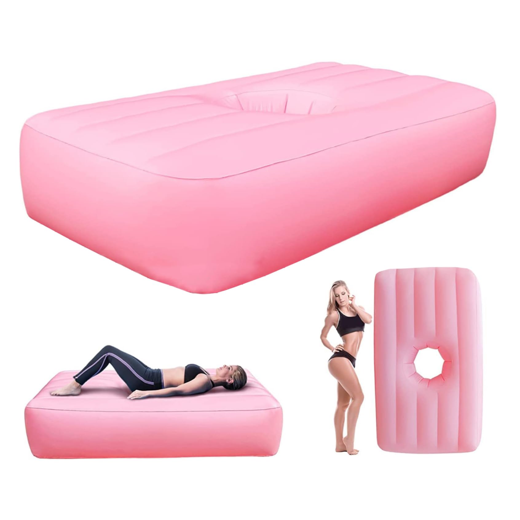 Bbl Bed - Silla elástica de PVC antidesgaste para recuperación postoperatoria, cama portátil con agujero para levantamiento de glúteos brasileño y apoyo postnatal para dormir