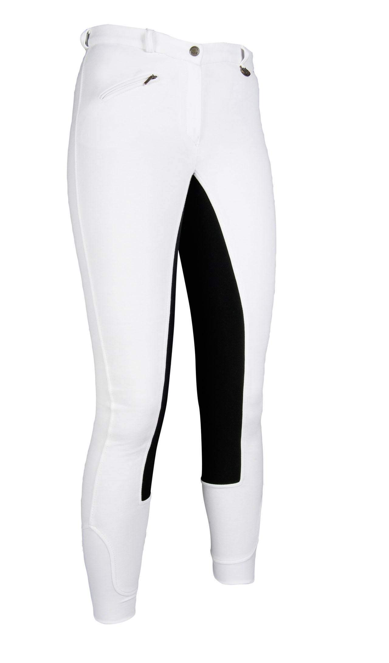 HKM 4057052120053 - Pantalones de equitación para adultos (talla 3/4), color blanco y negro