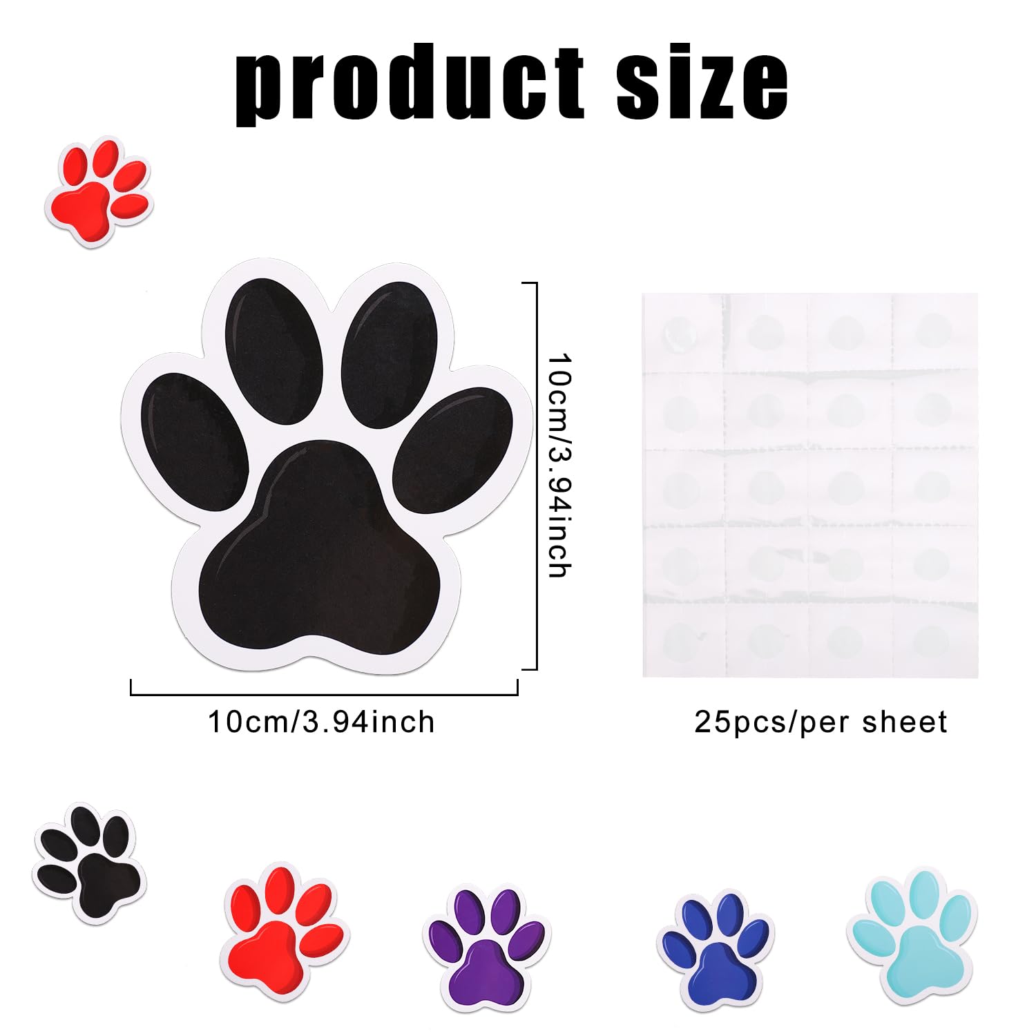 60pcs Paw Prints Cutouts - Image 2
