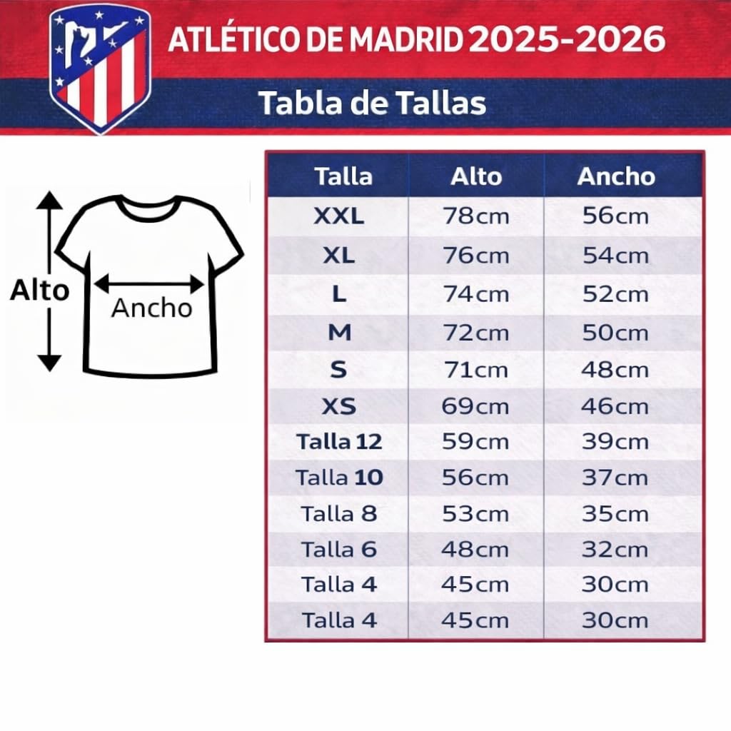 Atletico de Madrid - Camiseta + Pantalon Oficial 25-26 | Molina #16 | Primera Equipación | Escudo Bordado Producto Licenciado | Tallas Niño