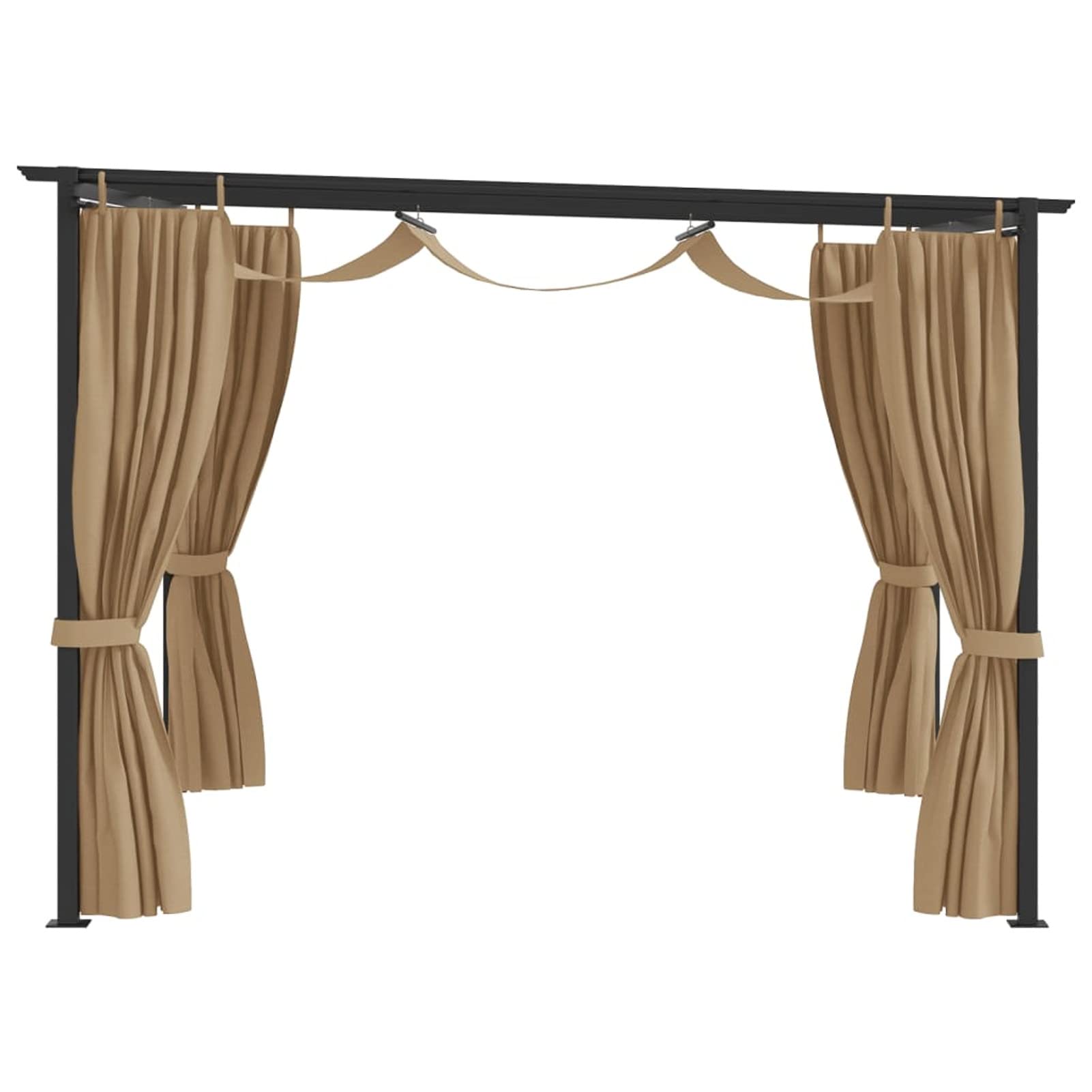 Gazebo con Tende 3x3 cm Grigio Talpa in Acciaio,Gazebo,Impermeabile,Anti UV,Gazebo da Giardino,Gazebo Esterno-313897