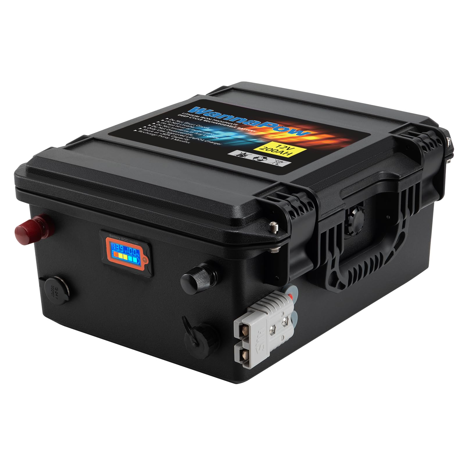 Batteria al litio 12V 200Ah LiFePO4,Batteria da 2560Wh,con 150A BMS,Uscita massima 1920W,Perfetta per applicazioni domestiche, RV, Marine,Motore elettrico,ricaricabile da pannello solare