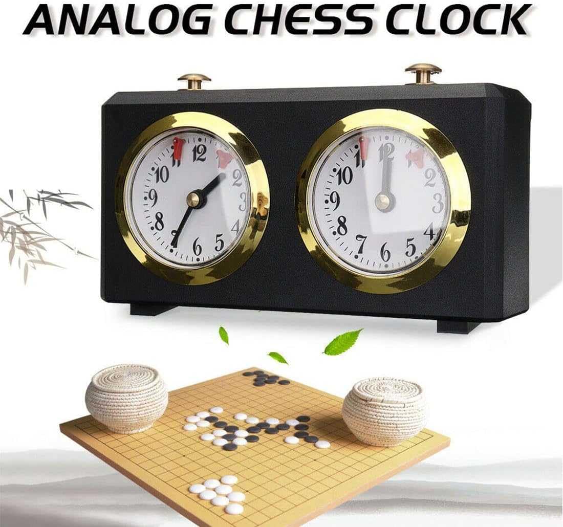 Orologio professionale per scacchi, timer analogico per scacchi, orologio internazionale per scacchi, conto alla rovescia, senza batteria