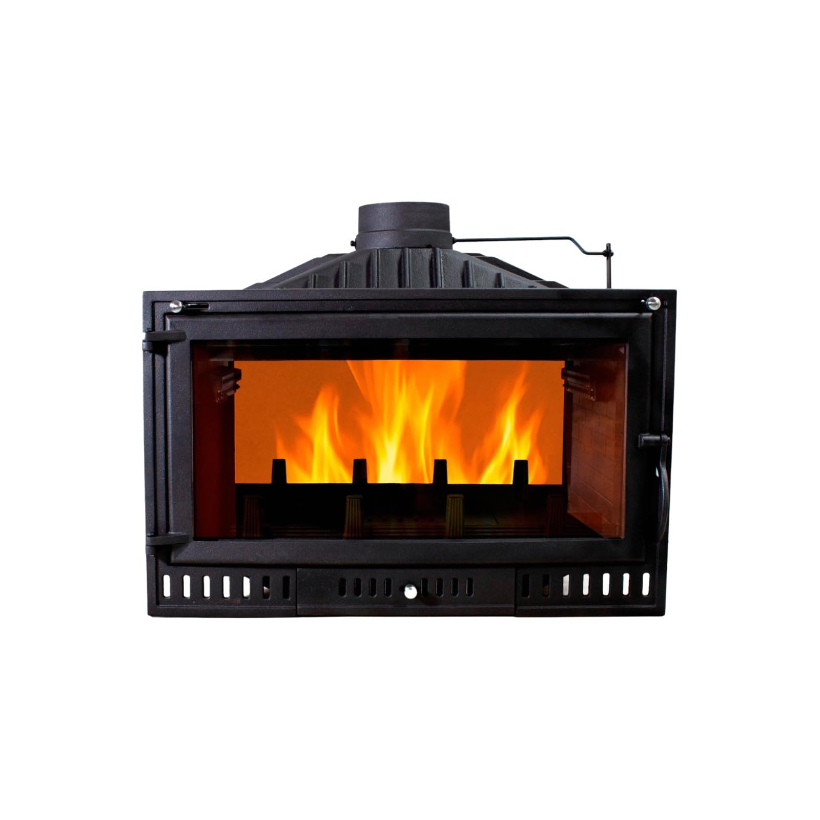 EIDER BIOMASA Hogar de Leña HOGAR 90 2 Caras – Chimenea de Leña de Doble Cara – 16,28 kW – Hierro Fundido – Rendimiento 78% – hasta 315 m³ – Doble Combustión