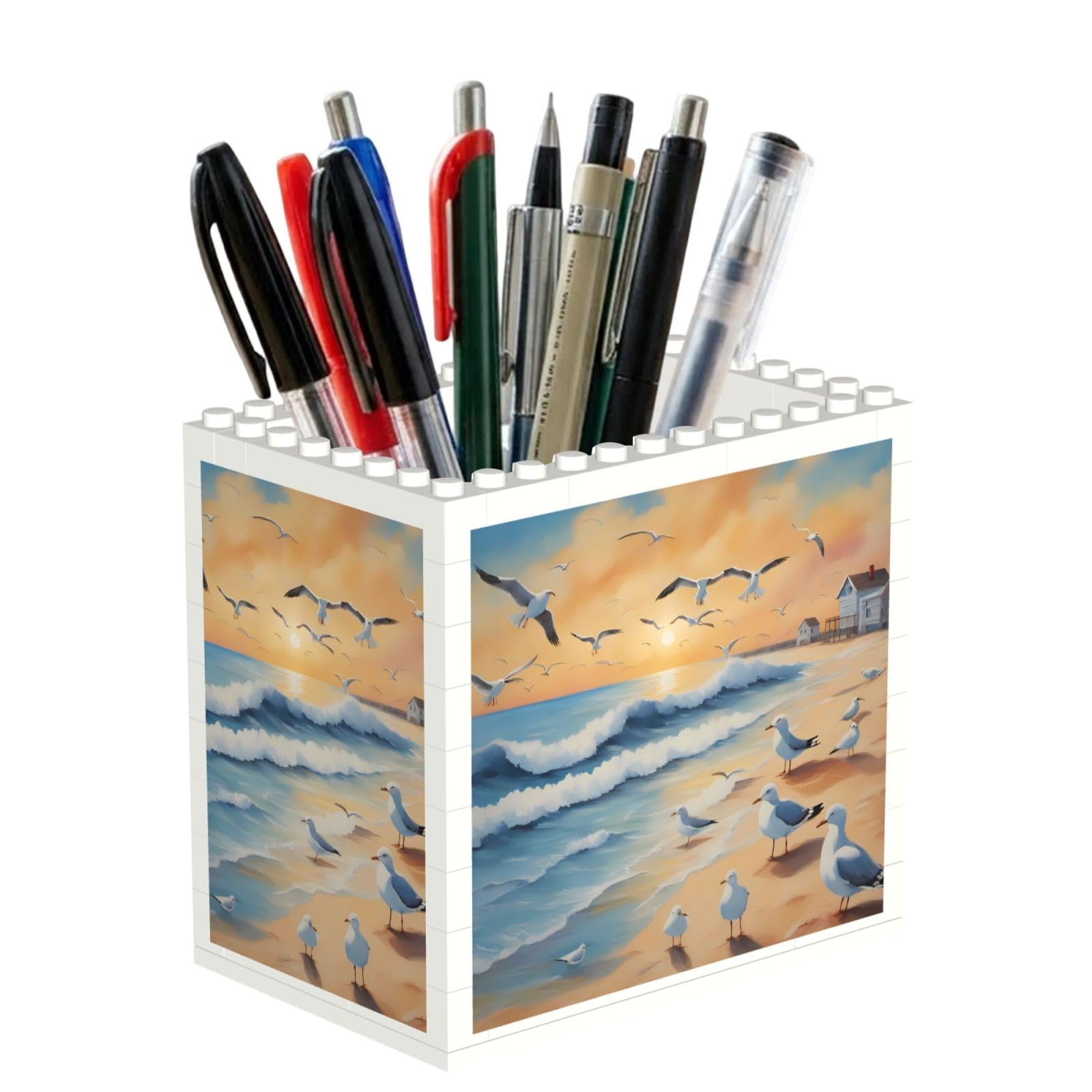 SXZVVBN airborne seagulls Building Block Desk Tidy ABS Organiser
