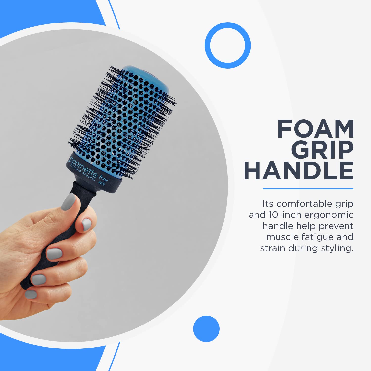 Spornette Prego 3-Inch Ceramic Barrel Round Brush