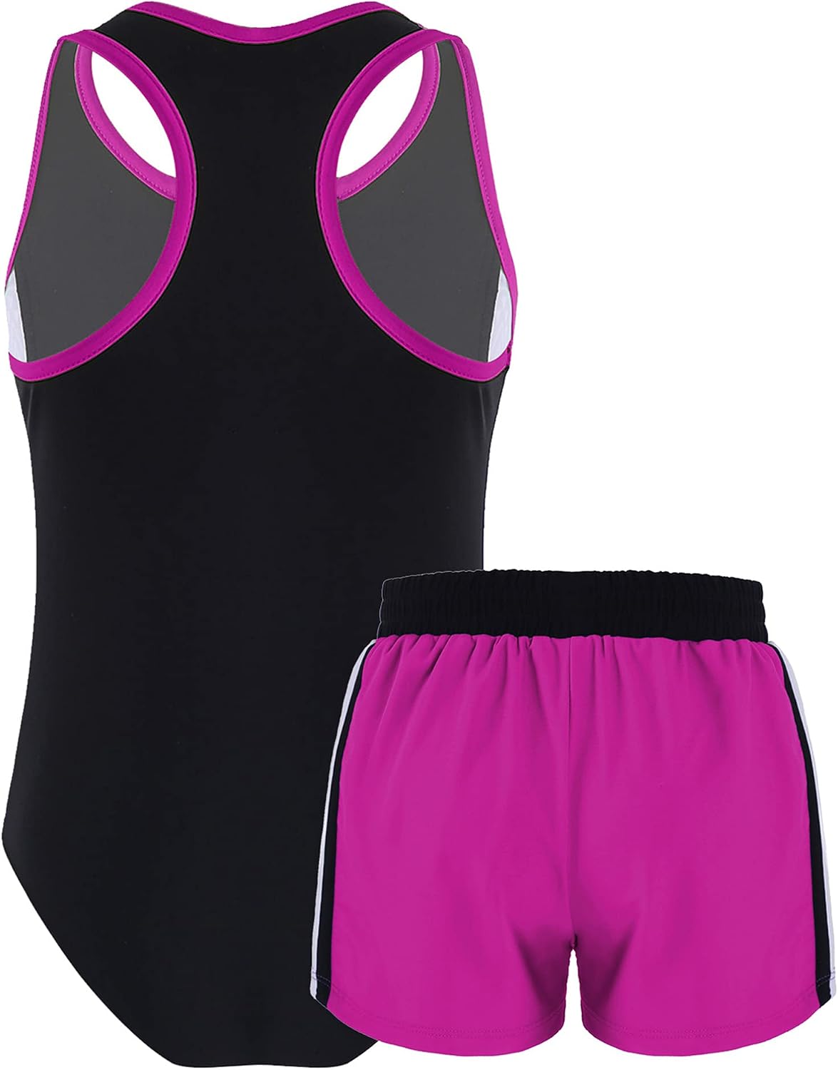 iiniim Kids Girls 2 Piece Tankini Set Rash Guard One-piece Swimsuit Surfing Beach Bathing Suit Swimwear