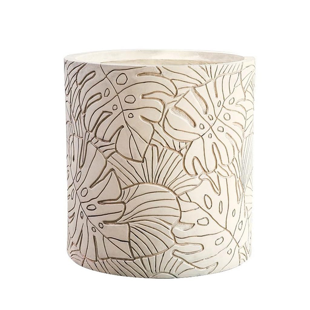 GELASIGE Flower Pots Household Creative Magnesium Mud Flower Pot Living Room Indoor Large Diameter Floor-standing Green Plant Pot Outdoor Flower Pots