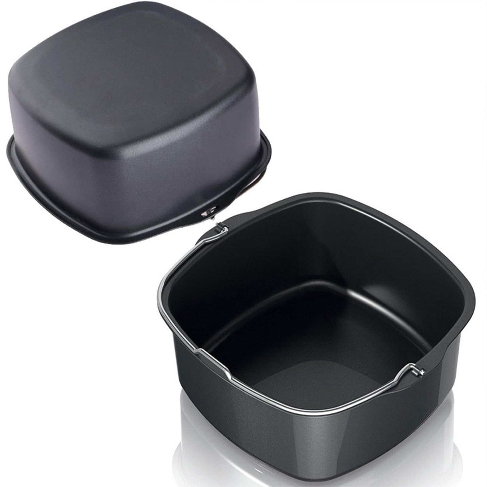 Teglie per Friggitrice ad Aria 22cm Universale | Fusto per Torta Antiaderente | Accessori senza BPA per Tutti i Modelli Forno e Airfryer