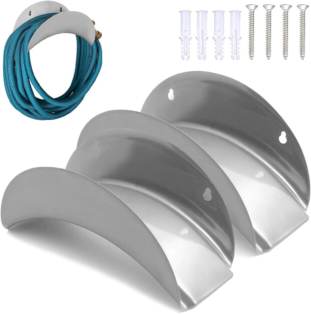 Water Hose Holder, 2 Pack Hose Holders Organizer for Outside Can Accommodate Large Hoses, Wall Mount Garden Hose Holder Hanger for Storage Waterhose
