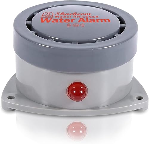 Detector de fugas de agua, 1 unidad, alarma de agua Shackcom de 110 DB, inalámbrica, impermeable y funciona con pilas, alertas de audio y luz para
