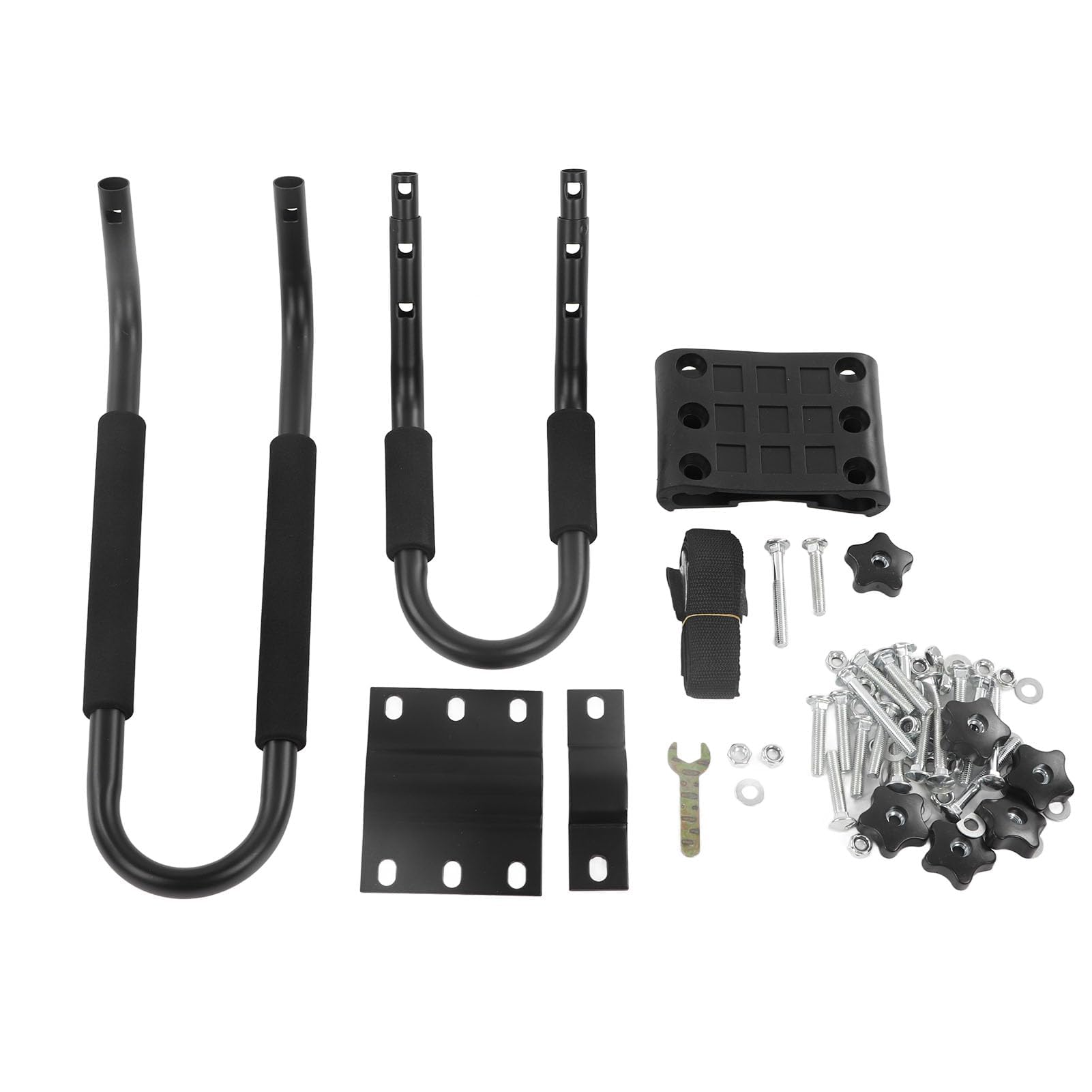 2 pares de barras de techo para kayak, soporte para kayak para coche, soporte para barco, soporte J Bar para canoa, tablas de remo, esquí, 68 kg, 150 kg