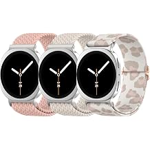 Delidigi Braided Stretchy Loop Compatible with Samsung Galaxy Watch 8 Band 40mm 44mm/Galaxy Watch 8 Classic 46mm No Gap One Click Elastic Nylon Replacement Straps for Men Women