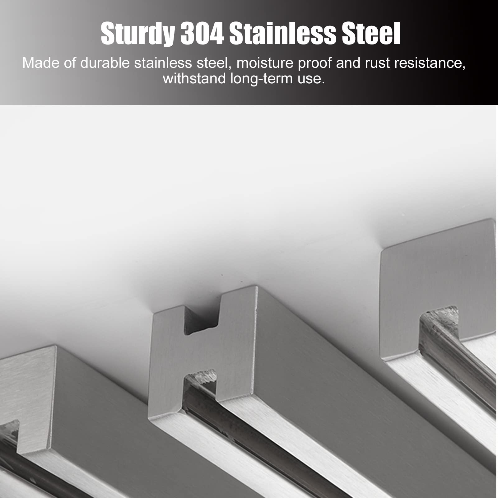 Sistema di ringhiera in vetro in acciaio inossidabile 39.4 "Paletti di guardavia per scale con slot interni da 15 mm Colonne grigie resistenti per la sicurezza e lo stile