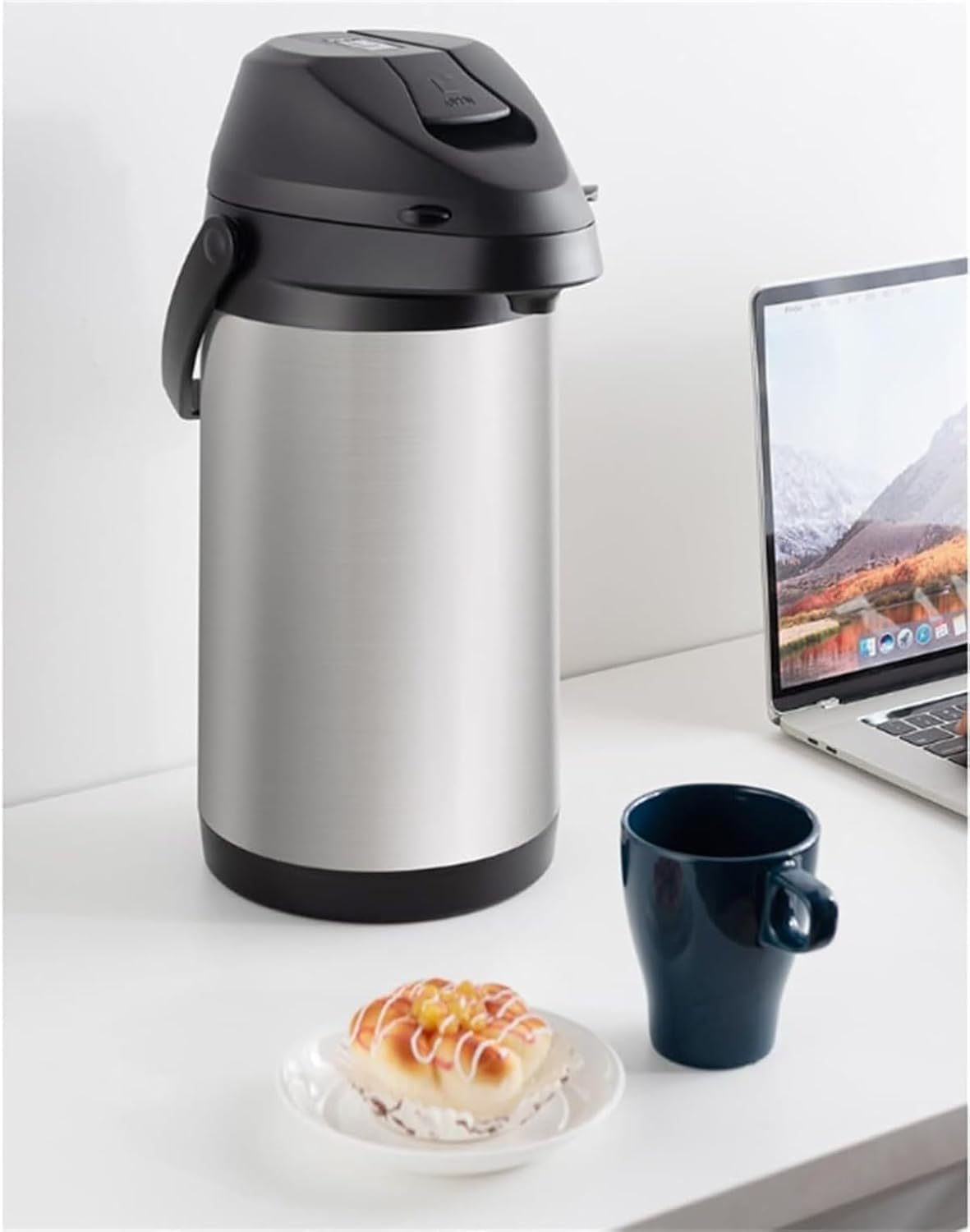 エアーポット軽量設計 魔法瓶 おしゃれ保温卓上ポット エアーポット 真空断熱 シルバー 透明ステンレス 防爆、安全なデザイン節電 省