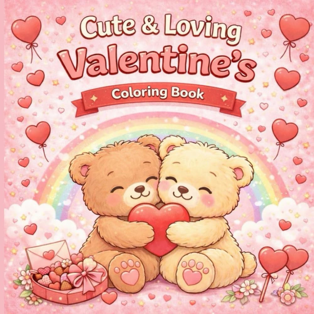 Cute & Loving Valentine's Coloring Book: Adorable Coloring Pages to Celebrate Love