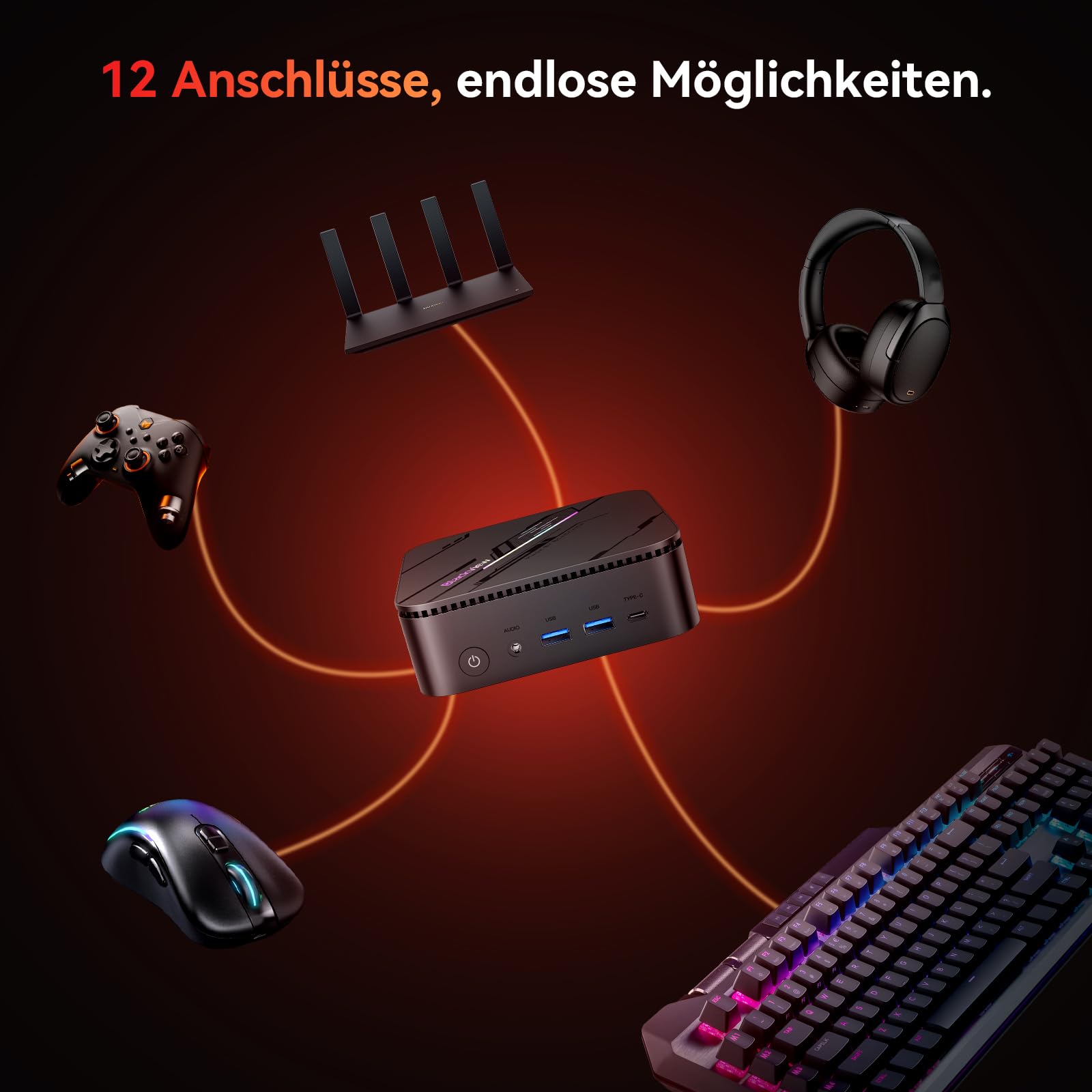 Blackview Mini PC MP100Pro Intel i5-12450H(Stärker als R5 7430U), 16GB RAM & 512GB SSD Win 11 Pro, 8K Triple Display, 3-Jahren-Garantie, 6X USB 3.2, Mini Desktop Computer für Büro/Schule/Heim