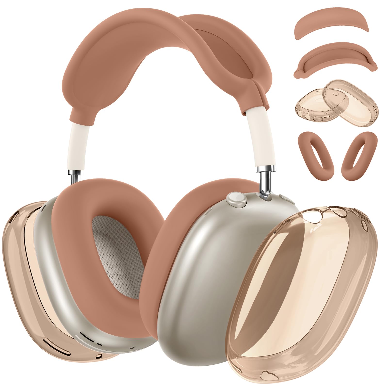 Silicone Case Cover for AirPods Max 2 Headphones,Clear Soft TPU Ear Cups Cover/Ear Pad Case Cover/Headband Cover for AirPods Max 2/1 (2026/2024/2020),