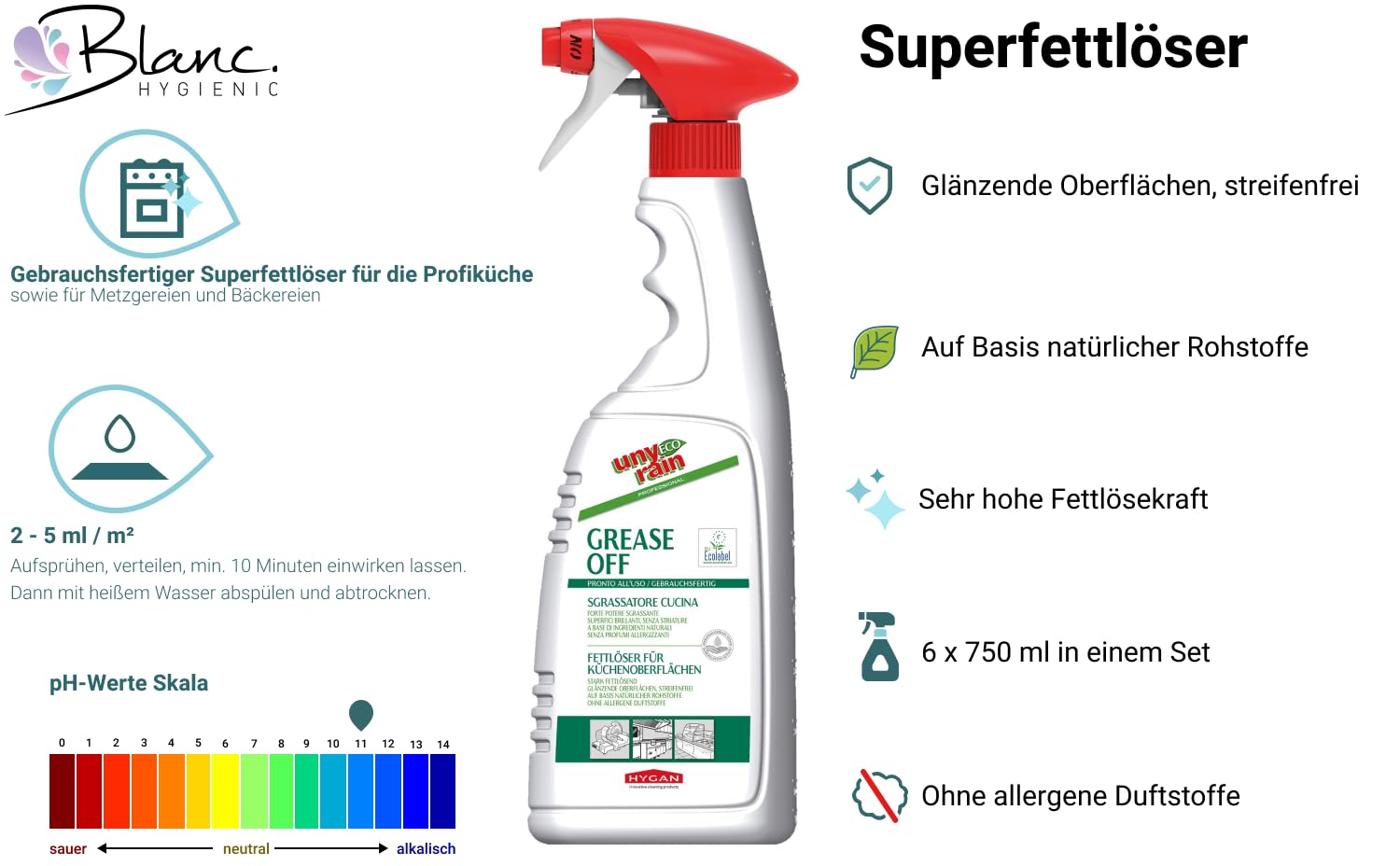 ECOLABEL Superfettlöser Küchenreiniger 6x1 Liter