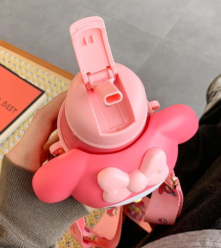 My Melody Pink Stainless Steel Insulated Water Bottle (Spout) with Strap 650ml - Image 5