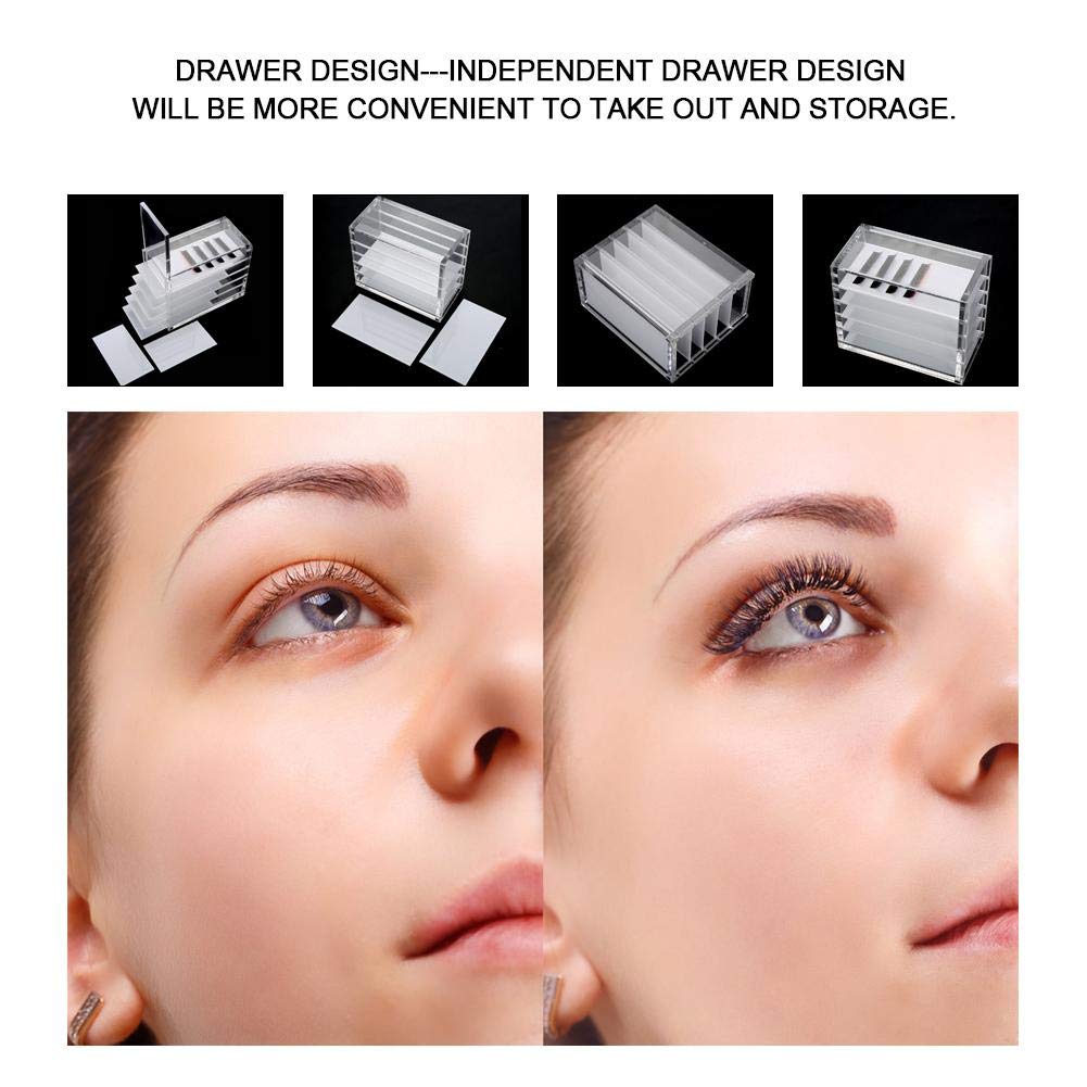 Plastic Eyelash Storage Box, 5 Layers Makeup Organizer Grafting Eyelashes Glue Pallet Holder