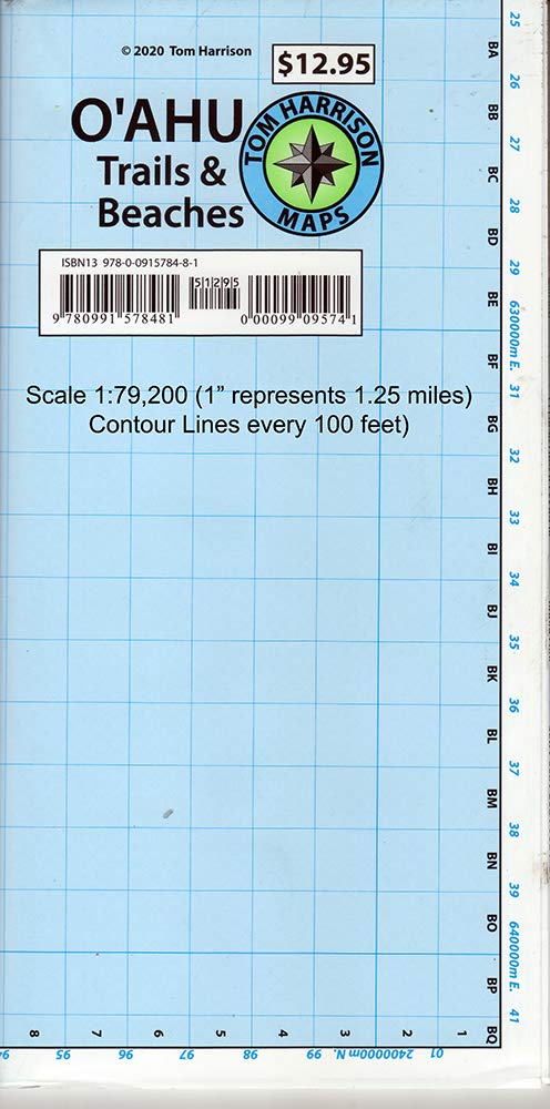 O'Ahu Trails & Beaches (Tom Harrison Maps Waterproof and Tear Resistant)