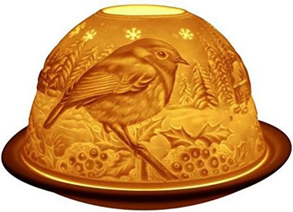 Welink Light-Glow Tealight Candle Holder, Robin Redbreast