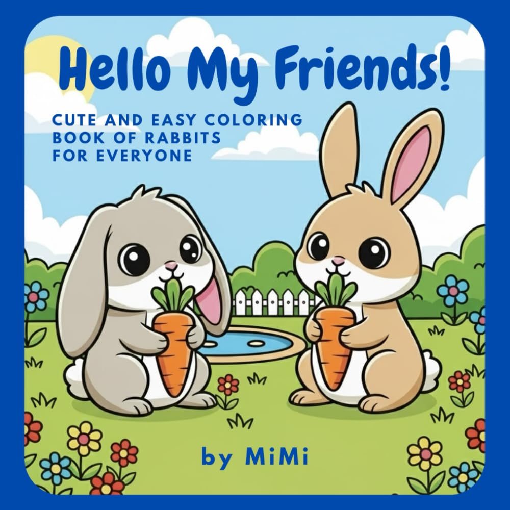 Hello My Friends!: Cute and easy coloring book for everyone