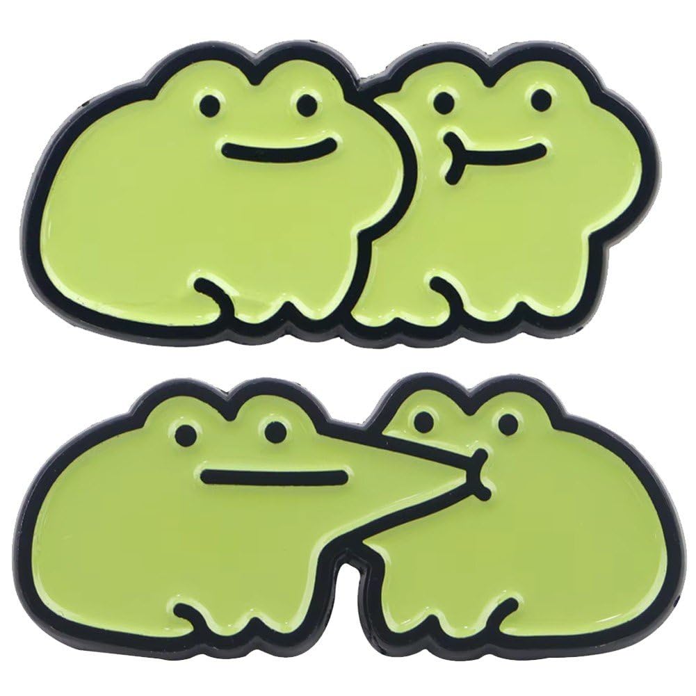 Funny Animal Pins Set Frog Badge Pins for Backpack Novelty Lapel Pins for Clothes Cartoon Brooches for Hats Bags Jackets