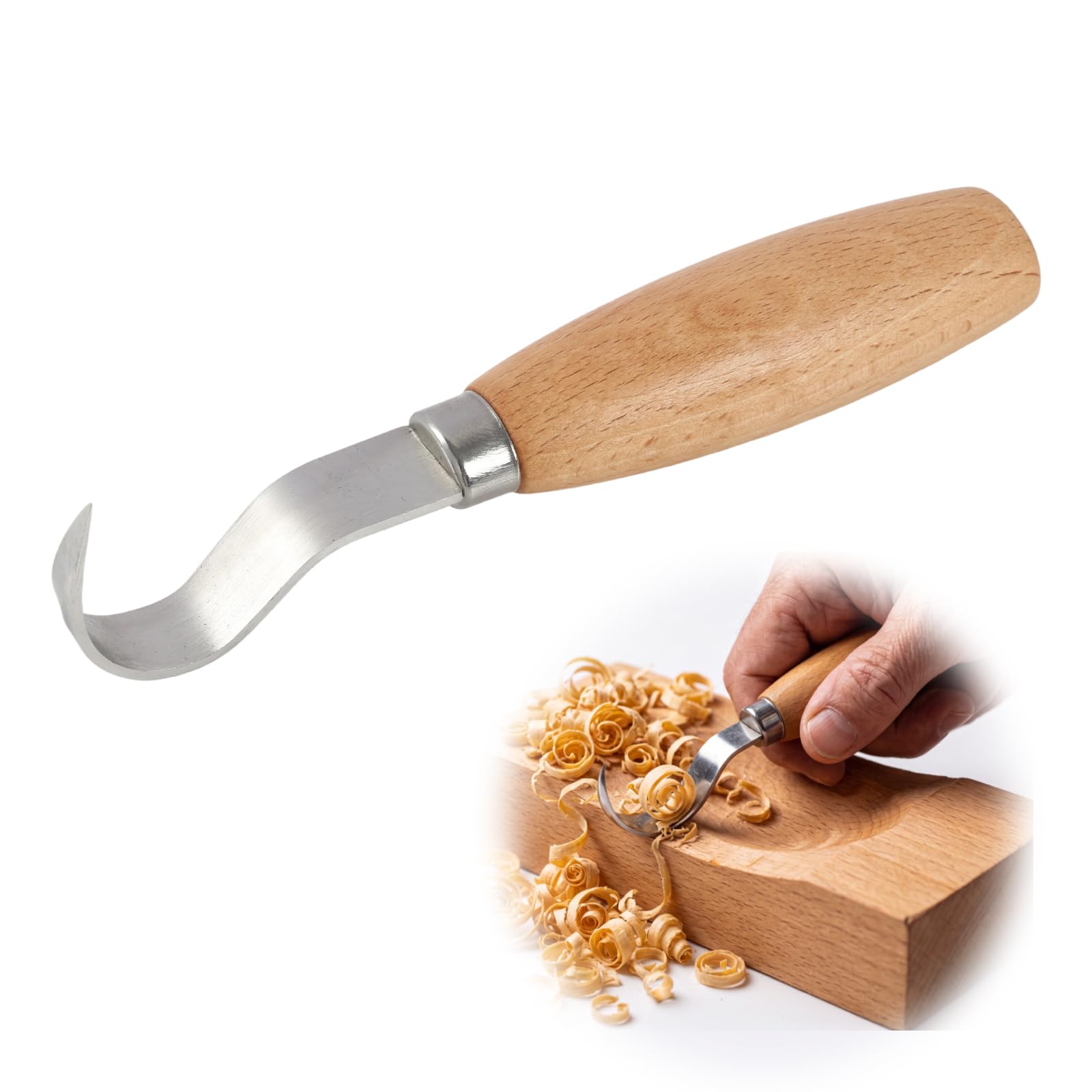 Couteau Sculpture Bois,Couteau à Crochet Ergonomique Professionnel pour Sculpture sur Bois,et Sculptures Créatives, Adapté aux Sculpteurs Débutants et Confirmés pour Finitions Détaillées