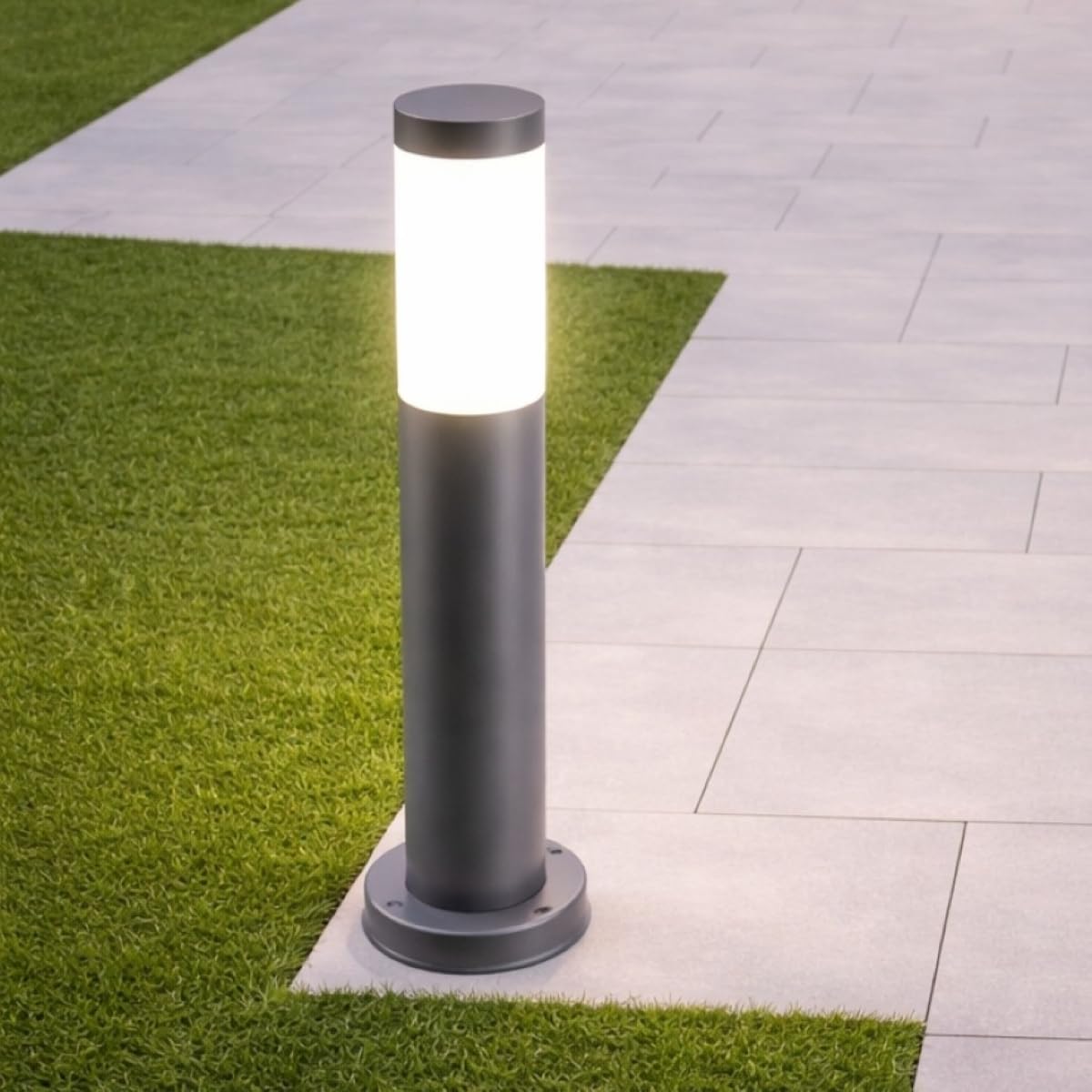 Cgc Lighting Dark Grey Anthracite Anthracite Grey Outdoor Post Bollard Outdside Light Indoor Garden Patio Porch Door Conservatory Decking Shed (Grey Medium)