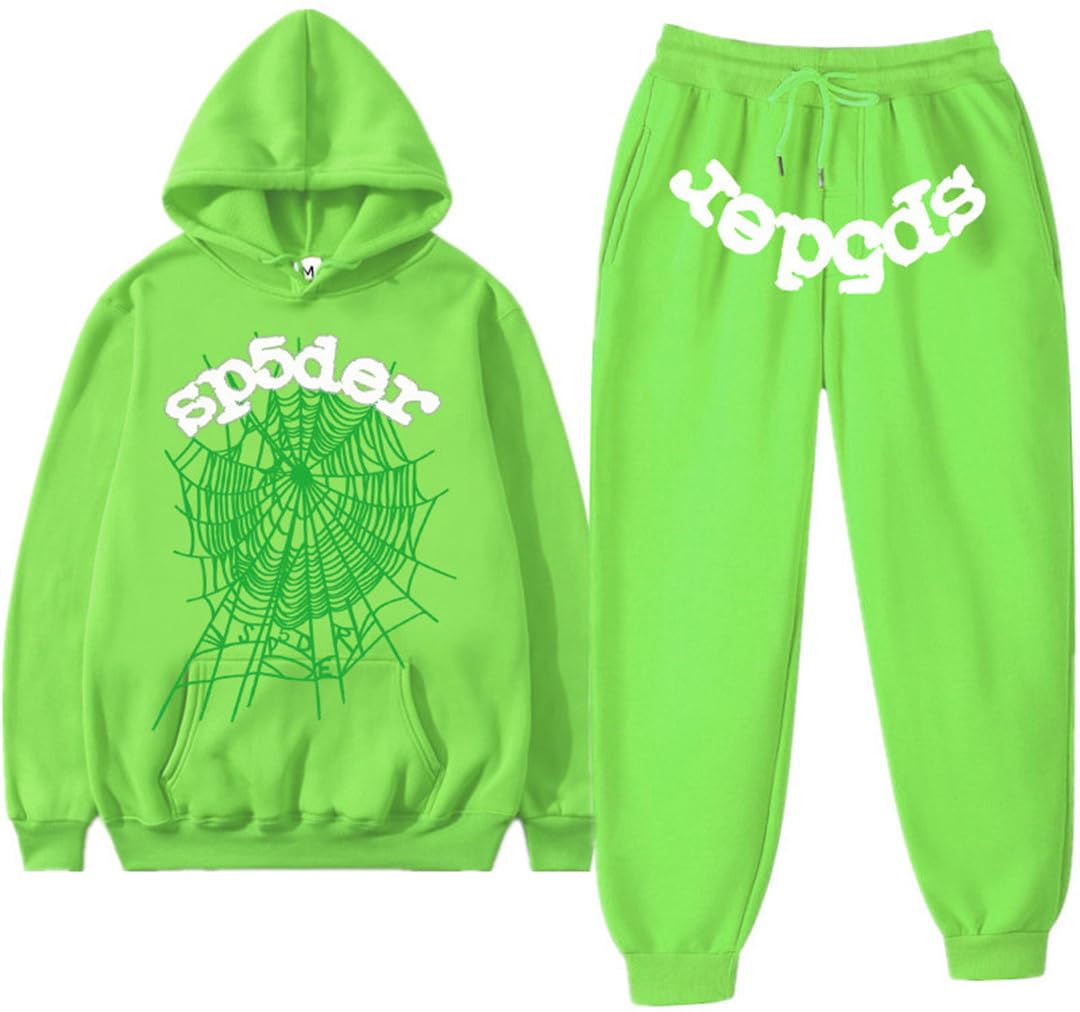 Men's Spider Tracksuit Spider Hoodie 555 and Pants Set Y2K Hoodie Spider Web Hoodie and Bottoms Sweatsuits