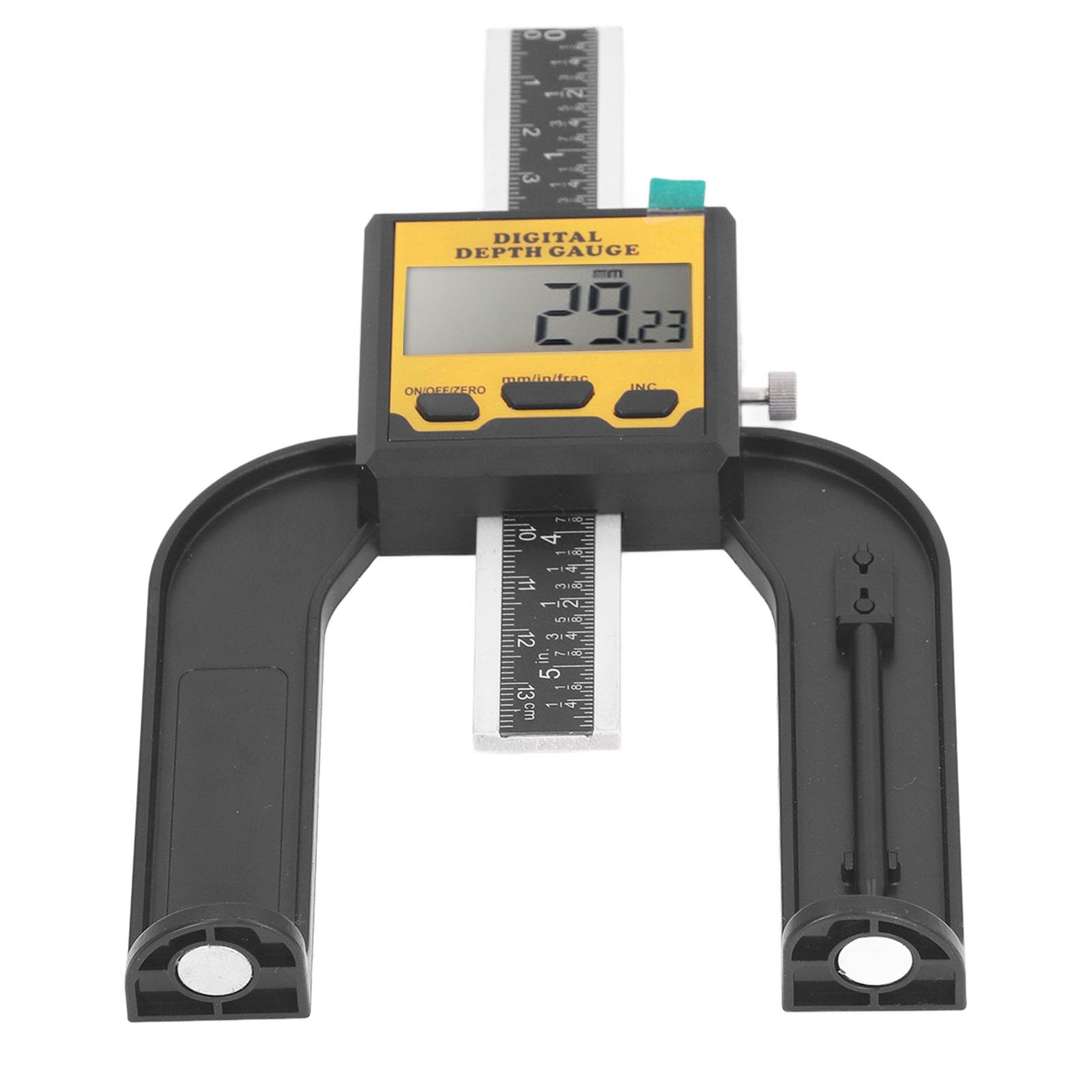 FTVOGUE Jauge de Profondeur Numérique, Outil de Travail du Bois, Matériau ABS avec Résolution de 0,01 Mm, Base Magnétique pour Table de Toupie et Rapporteur, Mesure Précise de la Hauteur
