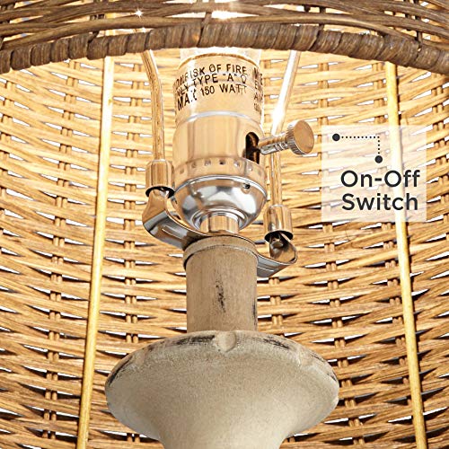 Trinidad Country Cottage Table Lamps 26.5" High Set of 2 Antique White