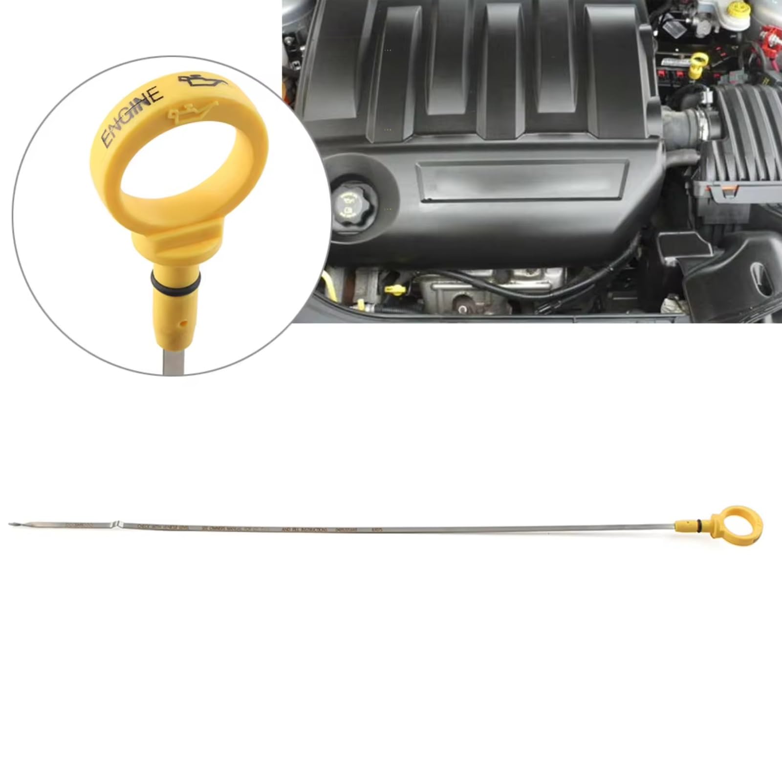 Astina di Livello Olio Motore Compatibile con Dodge Journey V6 2009 2010 Astina di Livello Olio Motore per Auto di Ricambio OEM: 4892059AB