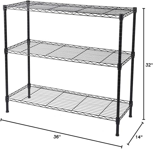Miniatura 9 de SoSo-BanTian1989 Estantes de metal de pie, 36 pulgadas de ancho x 14 pulgadas de profundidad x 55 pulgadas de alto, estantes de almacenamiento de