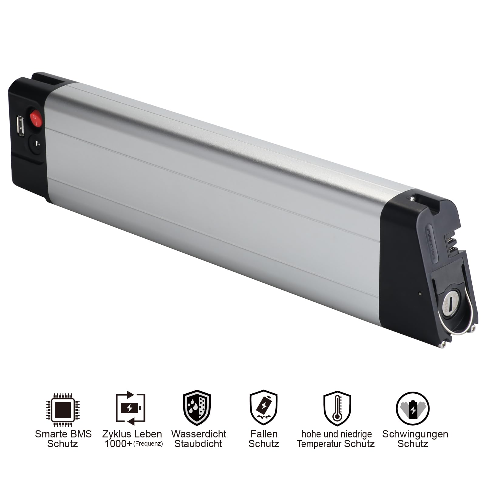 Ebike Batterie de Remplacement pour Zundapp Z101 vélo électrique Pliable 36V 7Ah 9Ah 10.5Ah vélo électrique Pliable Li-ION intégré avec Chargeur (36V 9Ah)