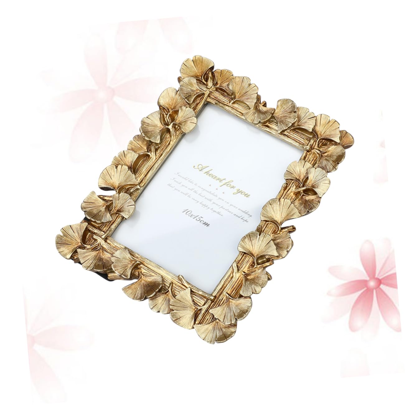 Alipis Cornice Foto Decorativa in Resina Foglia di Ginkgo Biloba Oro