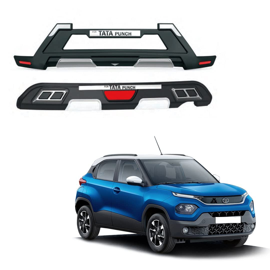 Drivestylish Acrylonitrile Butadiene Styrene (ABS) Front & Rear Bumper Protector Guard for Tata Punch