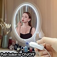 Vista 4 de Kit de luces LED para espejo de tocador para set de tocador de maquillaje, tira de luz LED flexible de 13 pies en zigzag (espejo no incluido)