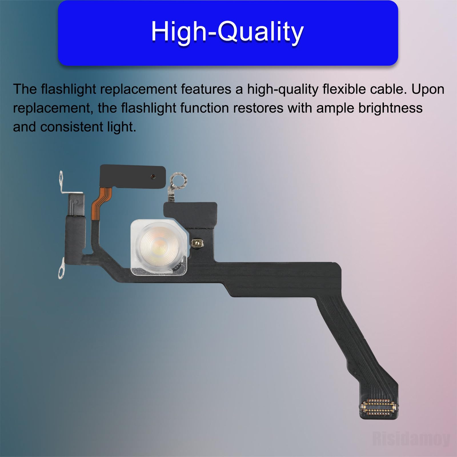 Risidamoy Lampe Torche Flash IPhone 14 Pro Max – Câble Flexible Rechange + Support Métal Silencieux