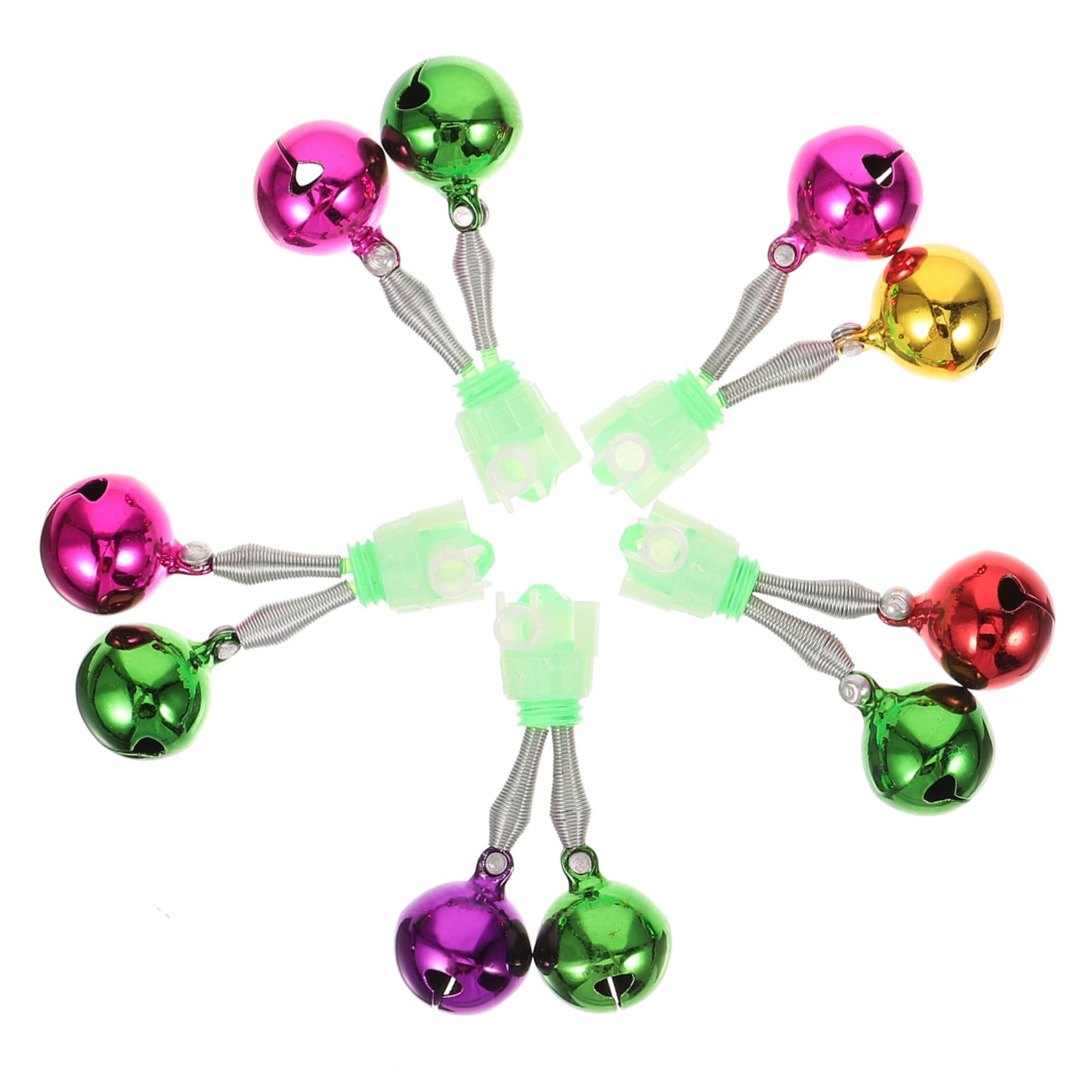 BIUDECO Fishing Alert Bells Pack Metal Fishing Pole Bells Bite Alarms for Rods Catfishing Rattles for Beginners