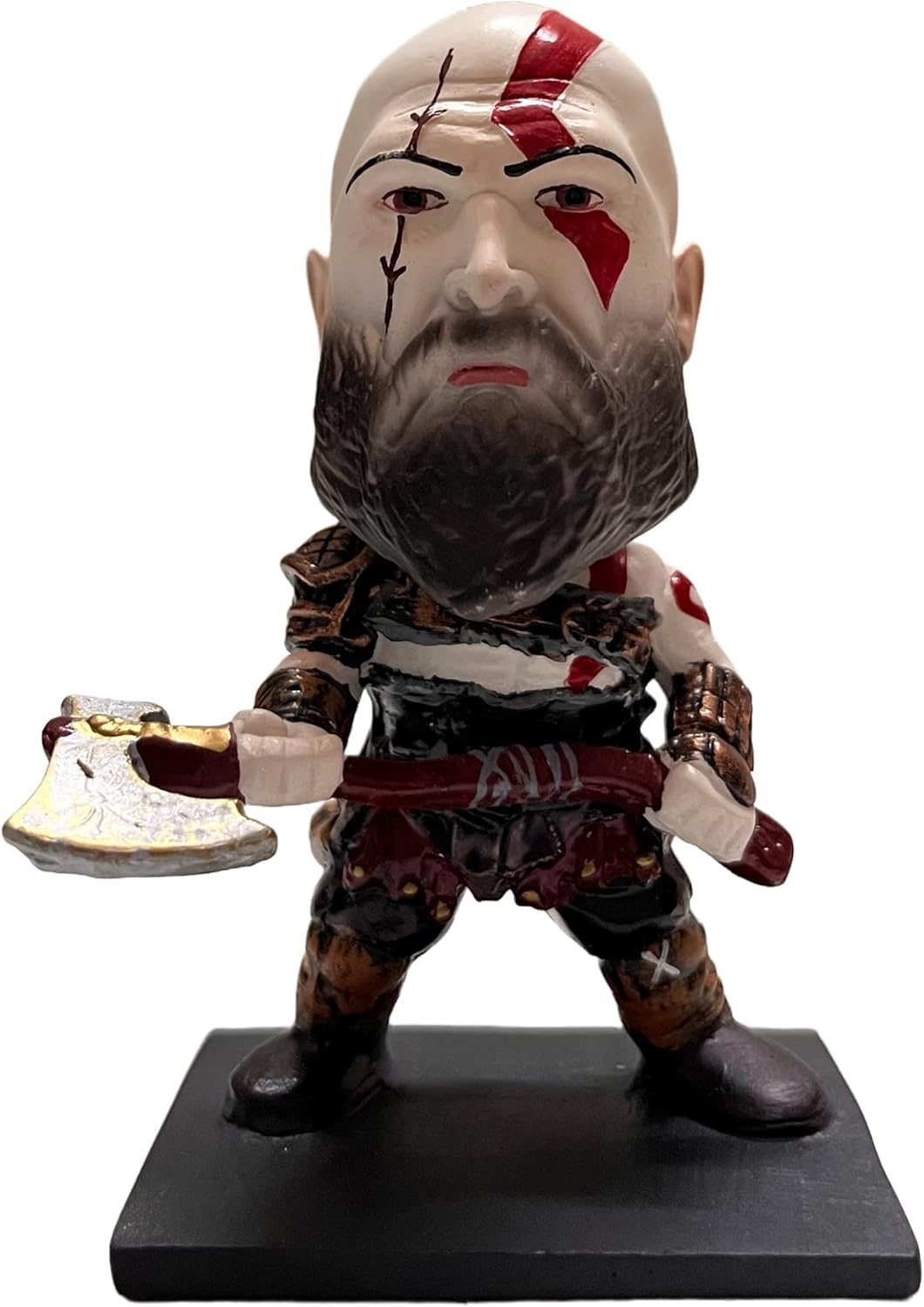 Handmade Resin Kratos Bobblehead – 12 cm Spartan Warrior Collectible | God of War Inspired Desk & Car Decoration-image-11