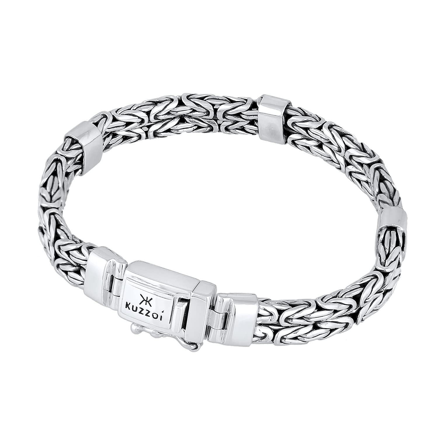 Kuzzoi 925 Silber Königsketten Armband Herren 8 mm Herrenarmband
